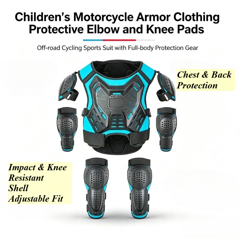 Motorcycle Gear Full Suit - Children's Motorcycle Armor Clothing Protective Elbow