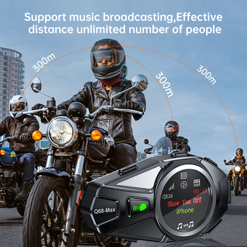 Q68 Max Motorcycle Intercom He - Intercom Headset Helmet recension och pris