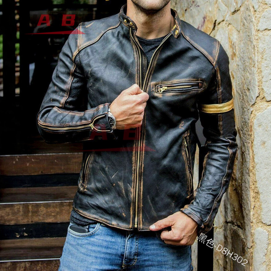 Motorcycle Retro Leather Jacke - Gearx Motorcycle Jacket recension och pris